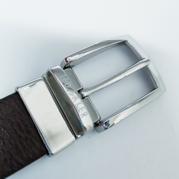 Ted Baker London Dark & Chestnut Brown Reversible Leather Belt 39 - Picture 9 of 16